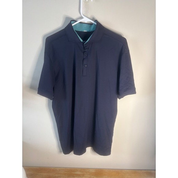 lululemon athletica Other - Lululemon Men Golf Polo Shirt Navy Blue Short‎ Sleeve Athleisure Size L